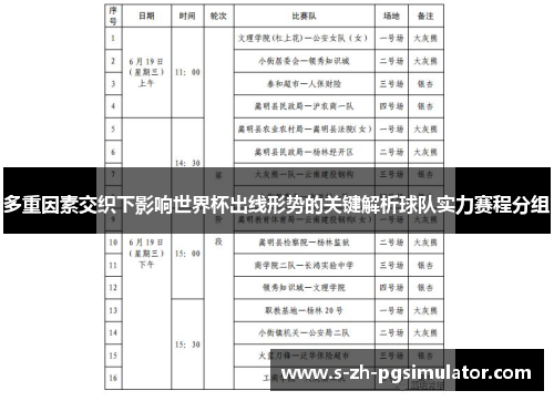 多重因素交织下影响世界杯出线形势的关键解析球队实力赛程分组